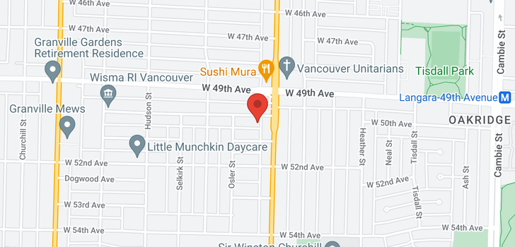 map of 1026 W 50TH AVENUE